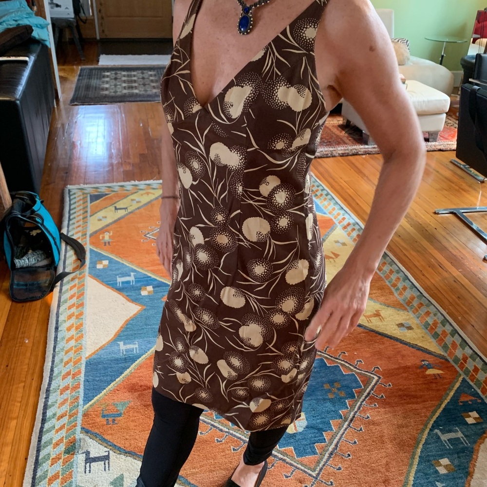 Sexy brown and cream strapped dress